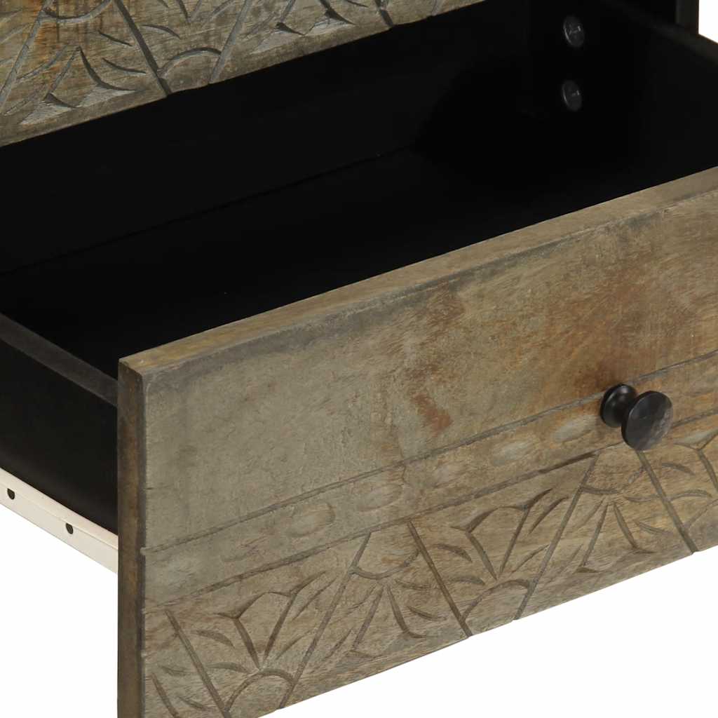 vidaXL κομοδίνο ντουλάπι ανοιχτό γκρι 50x33x60 cm μασίφ ξύλο Mango