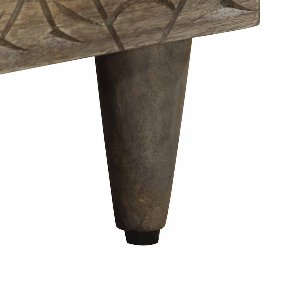 vidaXL κομοδίνο ντουλάπι ανοιχτό γκρι 50x33x60 cm μασίφ ξύλο Mango