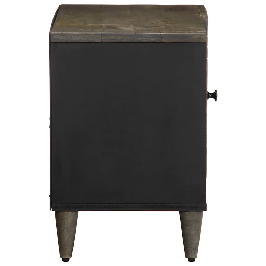 vidaXL Ντουλάπι τηλεόρασης ανοιχτό γκρι 80x31,5x46 cm μασίφ ξύλο Mango