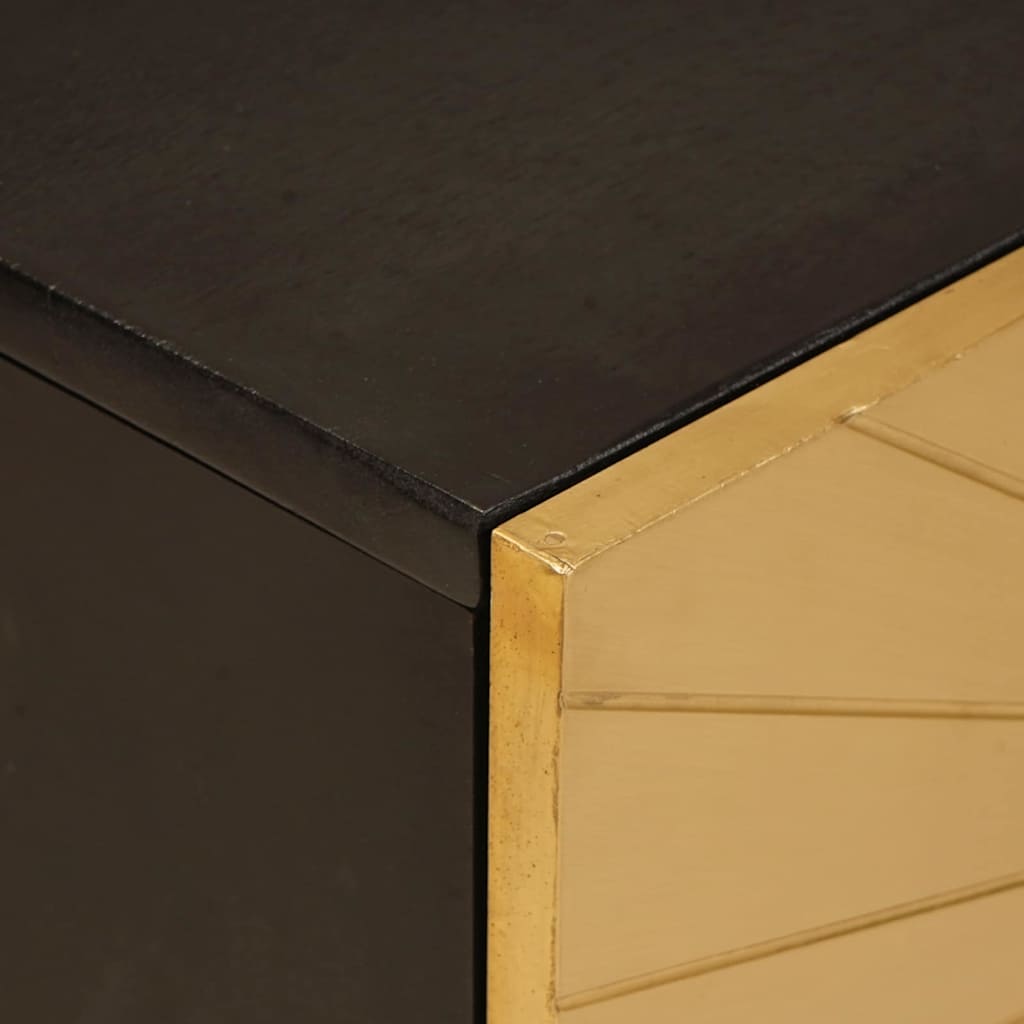 vidaXL Ντουλάπι TV με ράφι με πόρτα Μαύρο και Χρυσό 105 x 33 x 46 εκ.