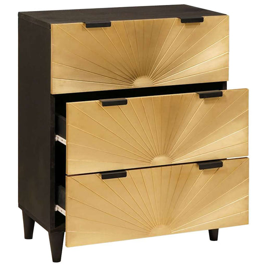 vidaXL Πλαϊνό γραφείο Μαύρο και Χρυσό 60 x 33 x 75 cm