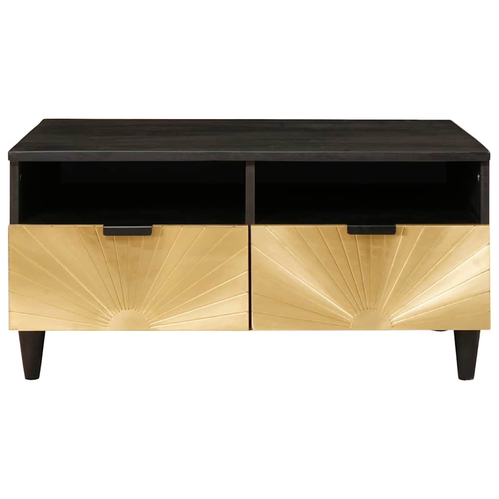 vidaXL Τραπεζάκι σαλονιού with Drawer Μαύρο και Χρυσό 80 x 54 x 40 εκ