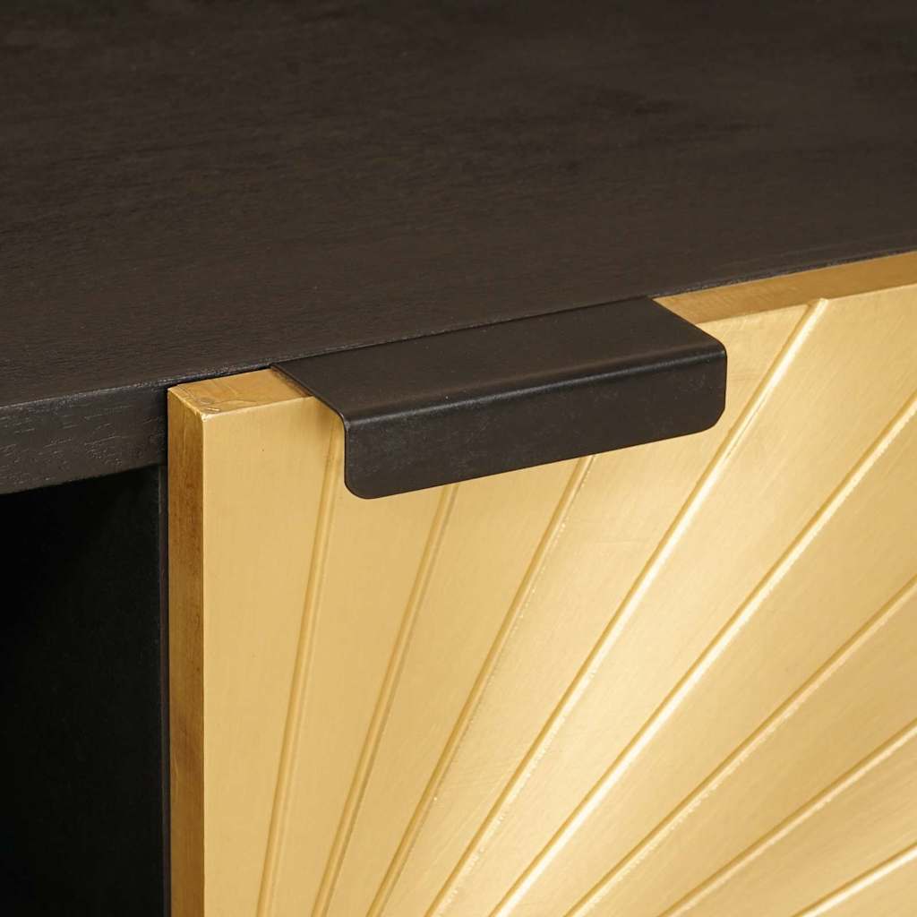 vidaXL Ντουλάπι TV Μαύρο και Χρυσό 80 x 33 x 46 εκ Επεξεργασμένο ξύλο