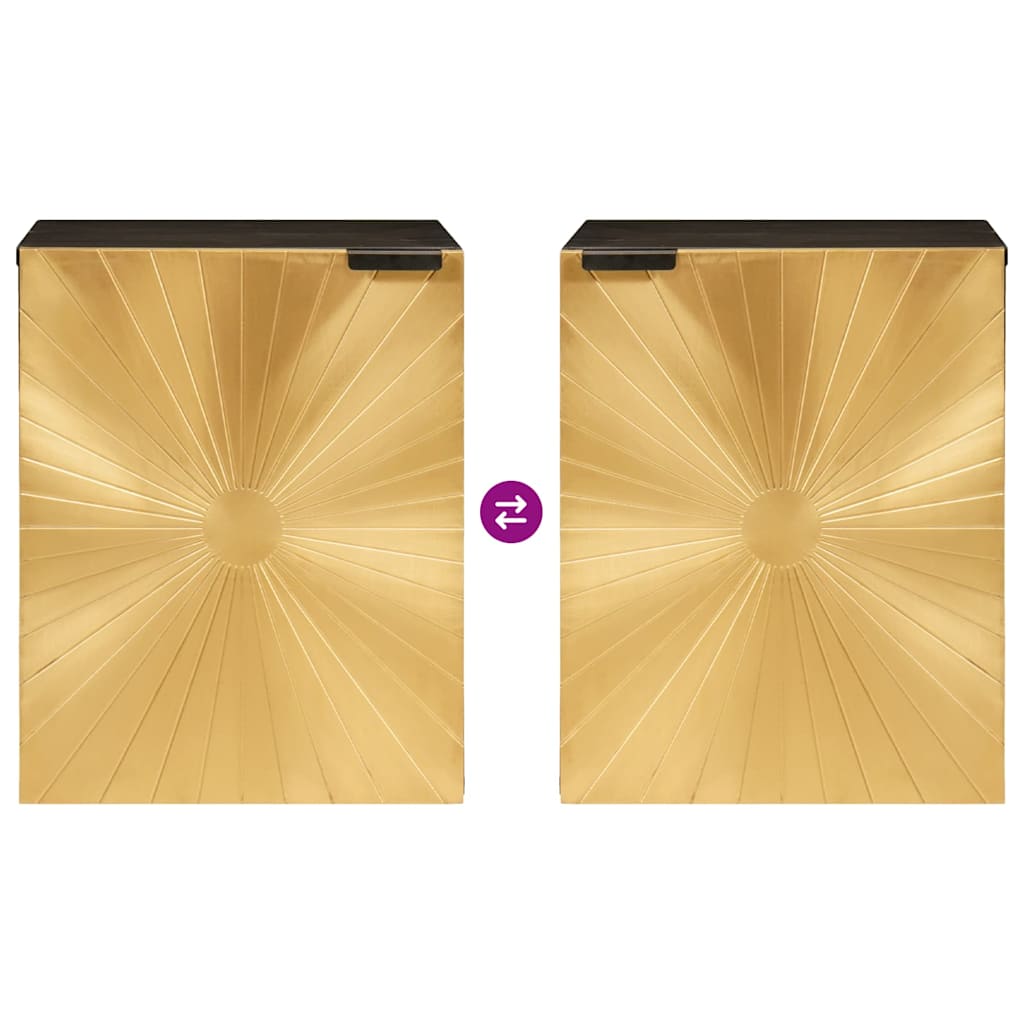 vidaXL Ντουλάπι Μπάνιου με ράφι Μαύρο και Χρυσό 38 x 33 x 48 εκ