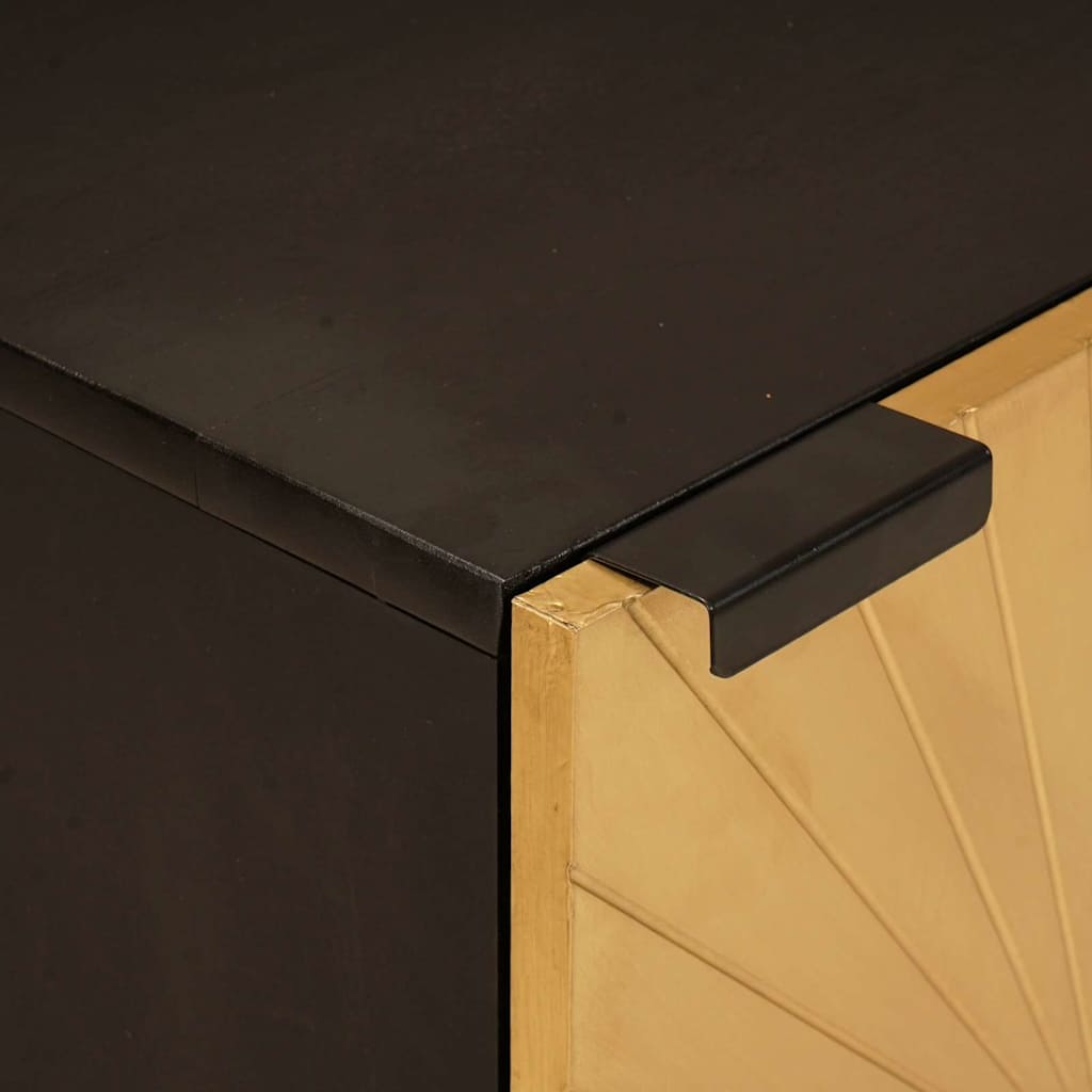 vidaXL Ντουλάπι Μπάνιου με ράφι Μαύρο και Χρυσό 38 x 33 x 58 εκ.