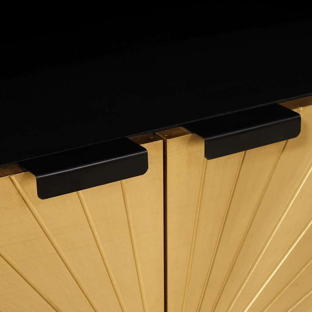 vidaXL Πλαϊνό γραφείο με ράφι με πόρτα Μαύρο και Χρυσό 60 x 33 x 75 cm