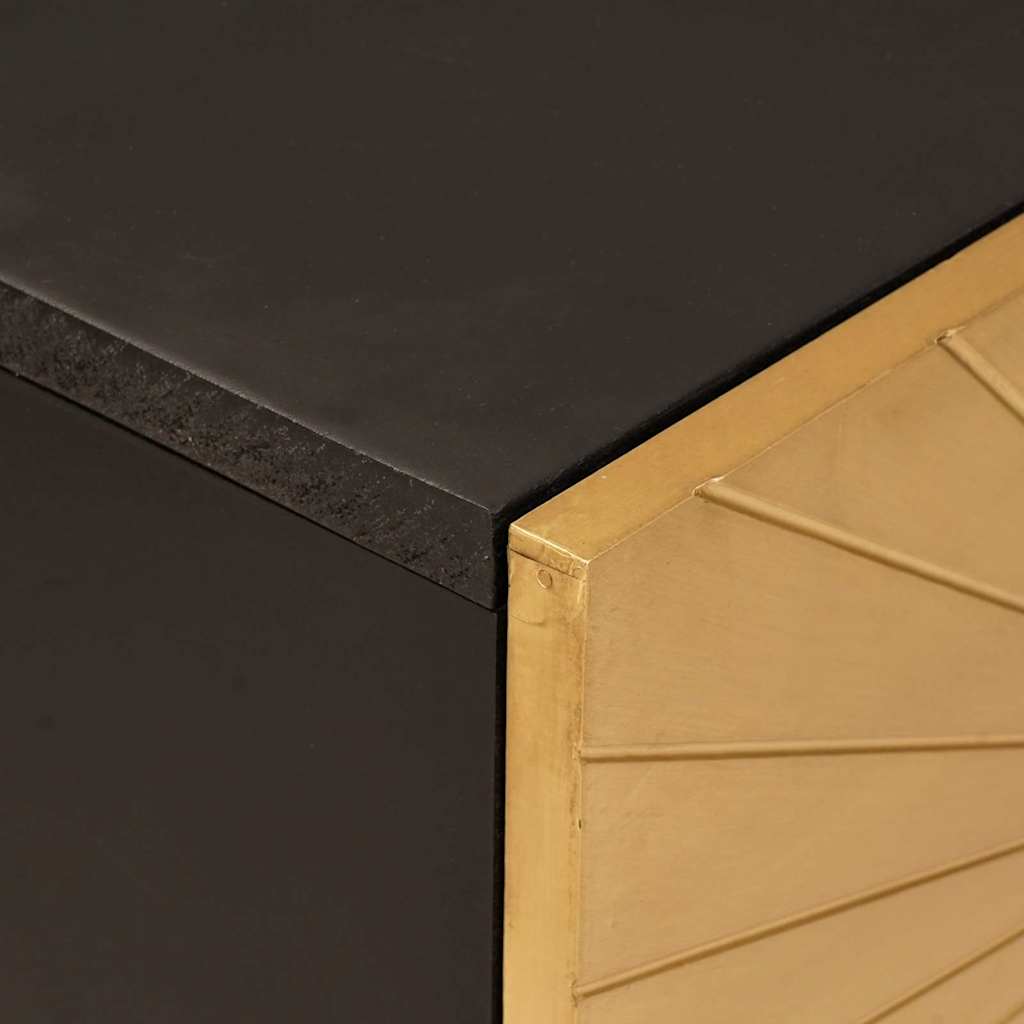 vidaXL Βοηθητικό ντουλάπι με ράφι Μαύρο και Χρυσό 80 x 33,5 x 75 εκ