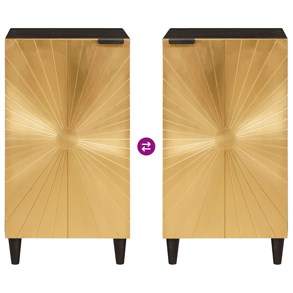 vidaXL Βοηθητικό ντουλάπι με ράφι Μαύρο και Χρυσό 80 x 33,5 x 75 εκ