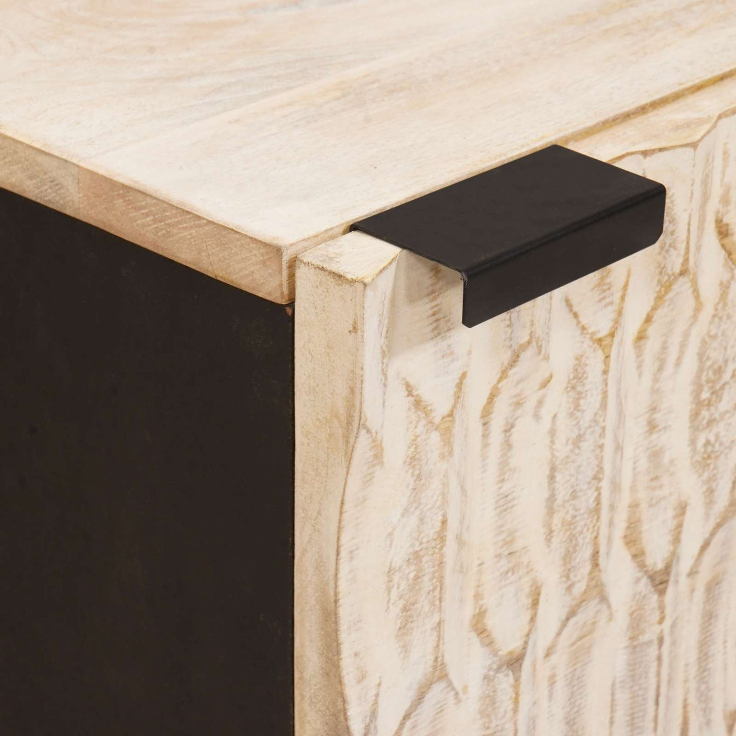 vidaXL Κομοδίνο Λευκό 40 x 33 x 46 εκ. Στερεό ξύλο μάνγκο