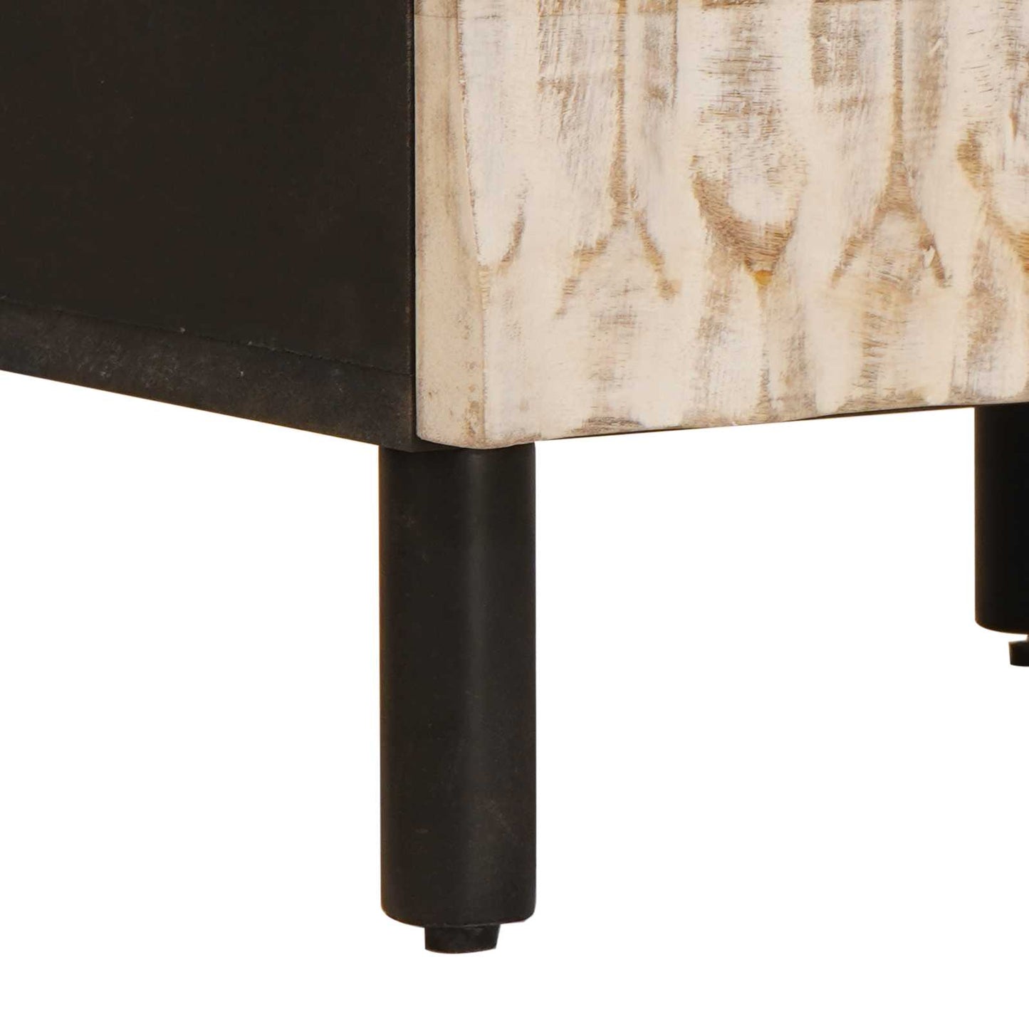 vidaXL Κομοδίνο 2 pcs Λευκό 40 x 33 x 46 εκ. Στερεό ξύλο μάνγκο