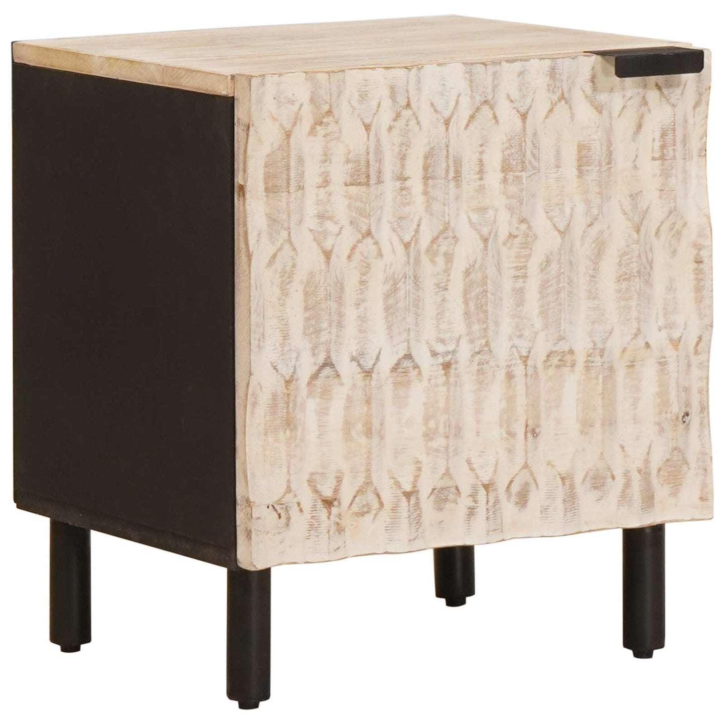 vidaXL Κομοδίνο 2 pcs Λευκό 40 x 33 x 46 εκ. Στερεό ξύλο μάνγκο