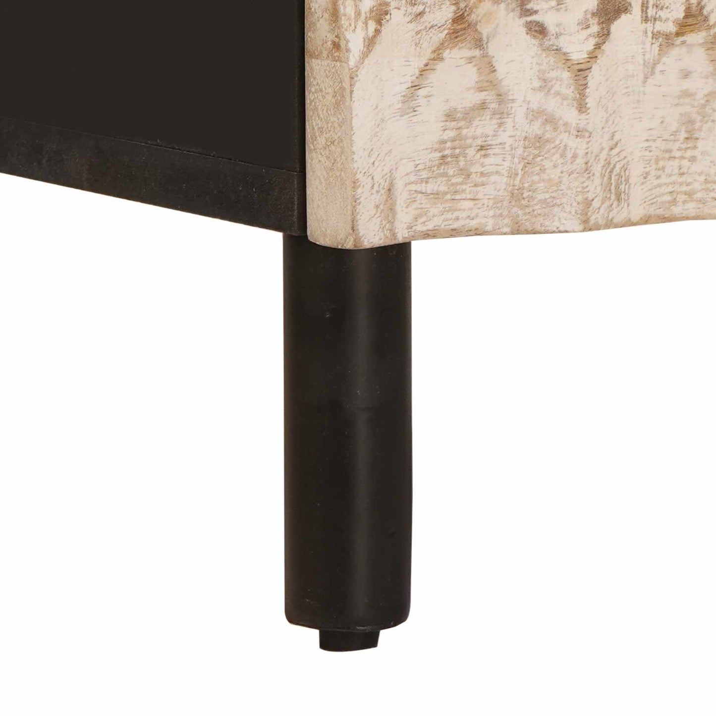 vidaXL Κομοδίνο με συρτάρι Λευκό 40 x 33 x 46 εκ. Στερεό ξύλο μάνγκο