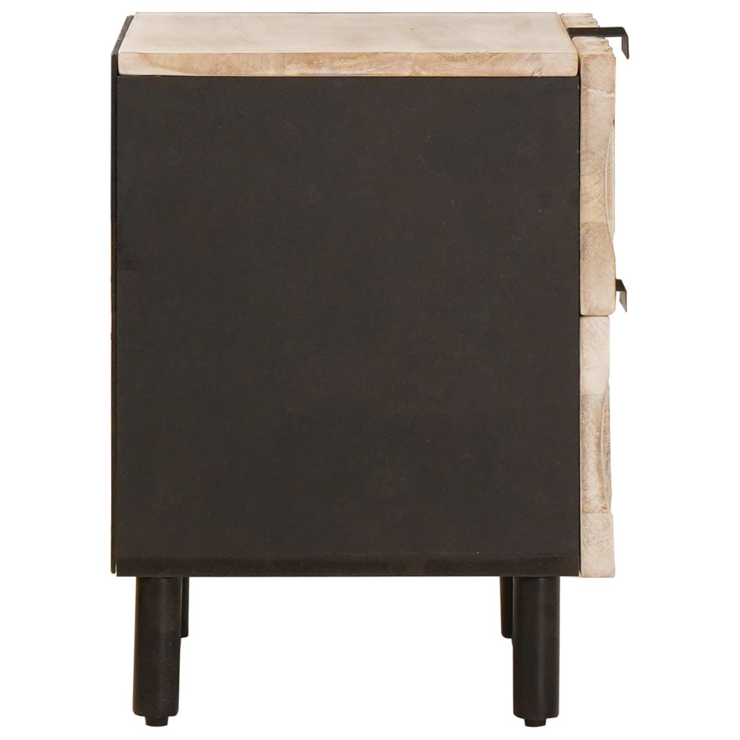 vidaXL Κομοδίνο με συρτάρι Λευκό 40 x 33 x 46 εκ. Στερεό ξύλο μάνγκο