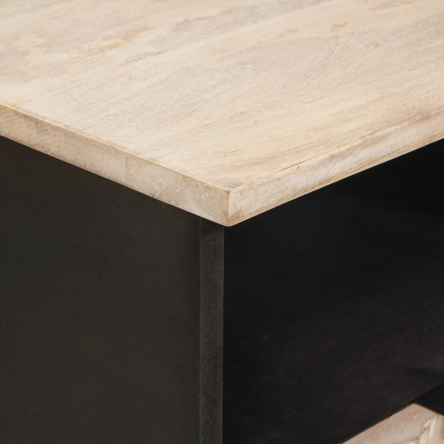 vidaXL Κομοδίνο 2 pcs Λευκό 40 x 33 x 46 εκ. Στερεό ξύλο μάνγκο