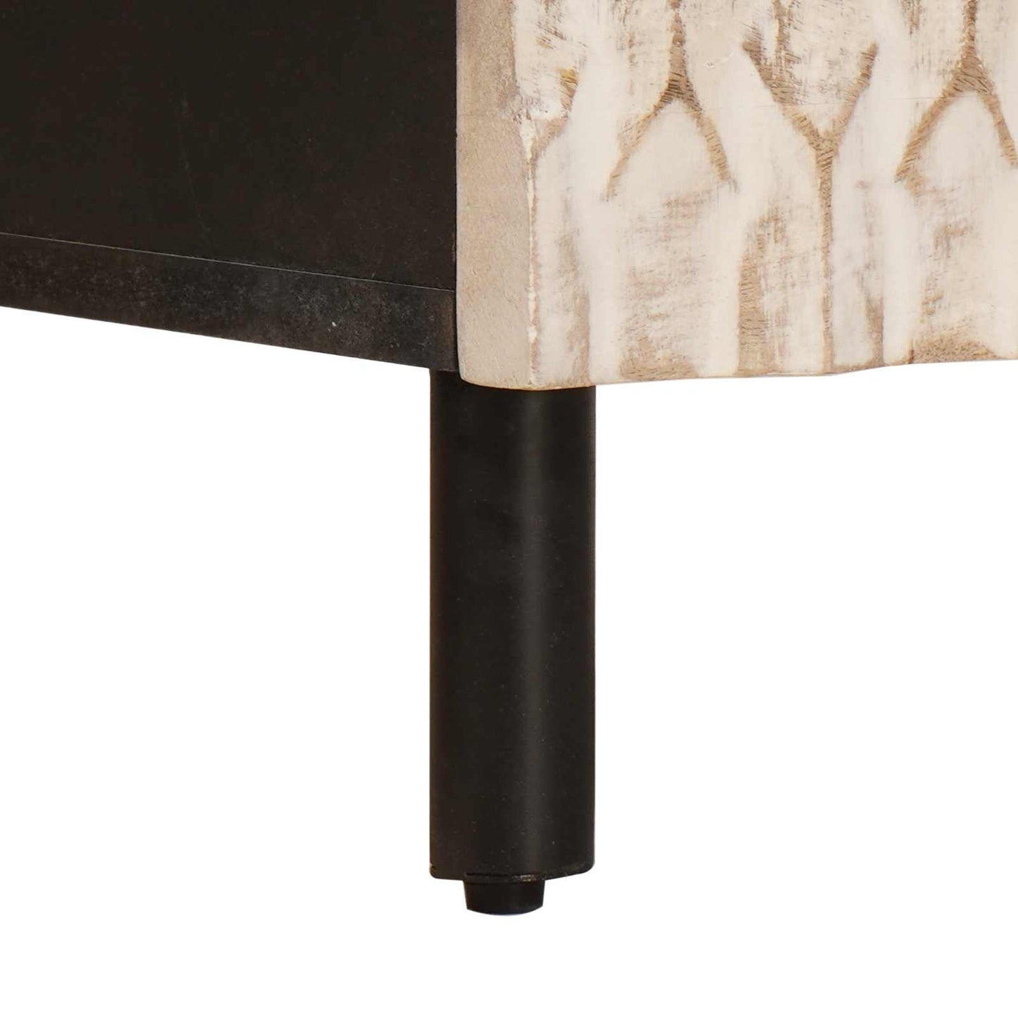 vidaXL Κομοδίνο 2 pcs Λευκό 40 x 33 x 46 εκ. Στερεό ξύλο μάνγκο