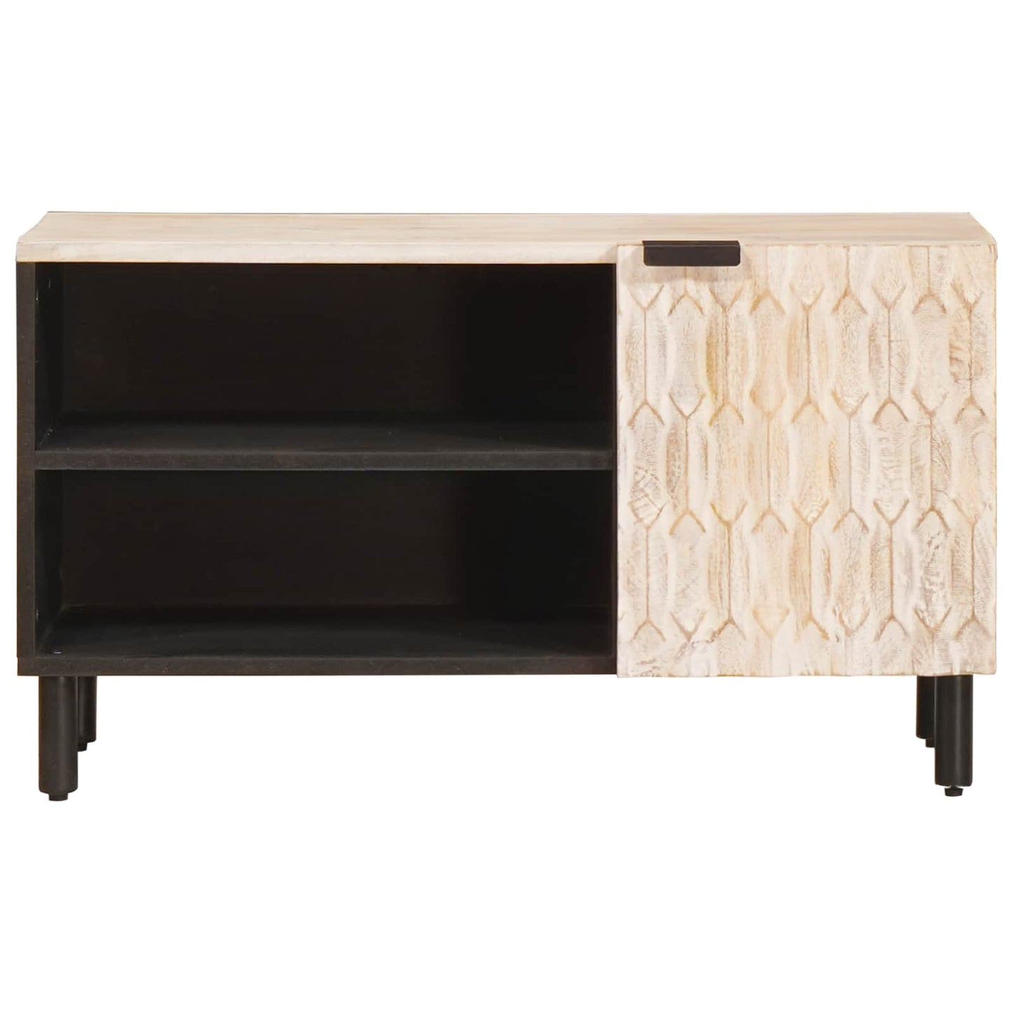 vidaXL Ντουλάπι TV με πόρτα Λευκό Φινίρισμα Καθαρισμού 80 x 33 x 46 εκ