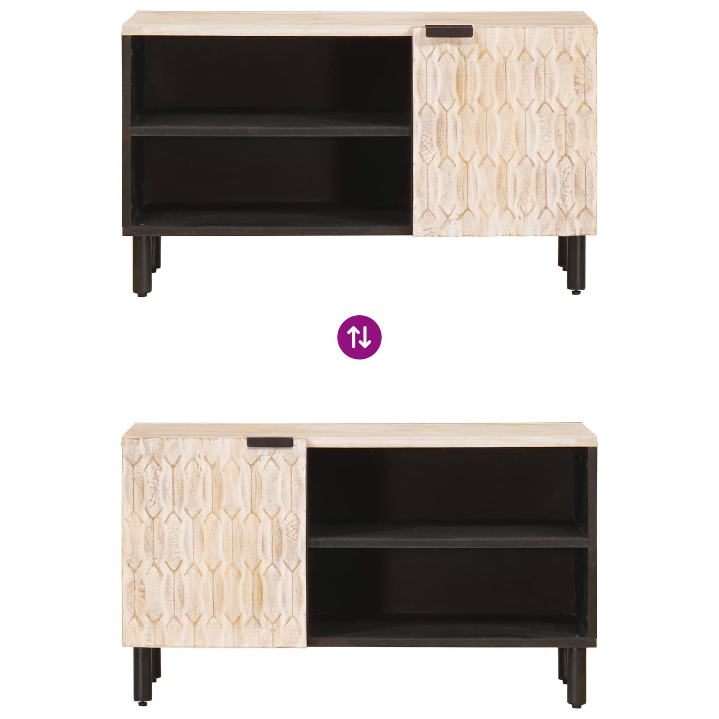 vidaXL Ντουλάπι TV με πόρτα Λευκό Φινίρισμα Καθαρισμού 80 x 33 x 46 εκ