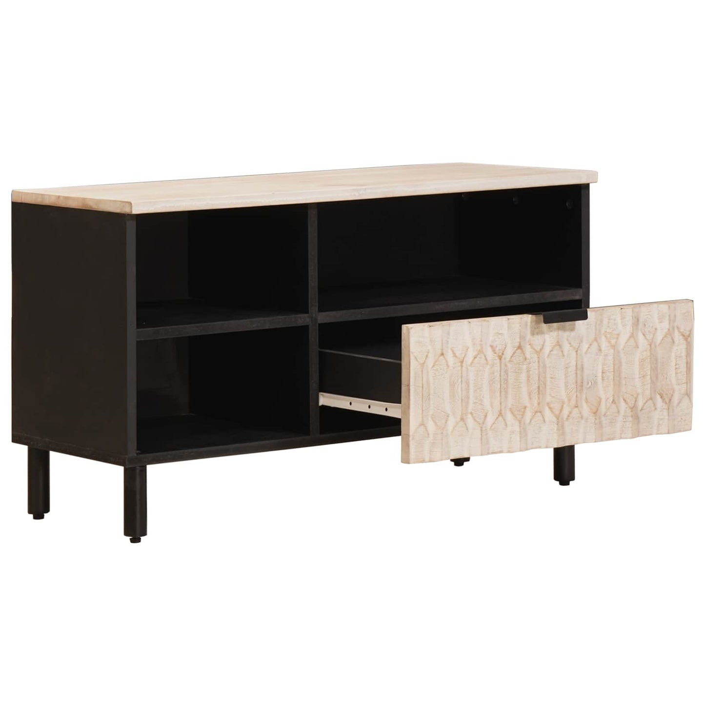 vidaXL Ντουλάπι TV με ράφι Λευκό Φινίρισμα Καθαρισμού 80 x 33 x 46 εκ