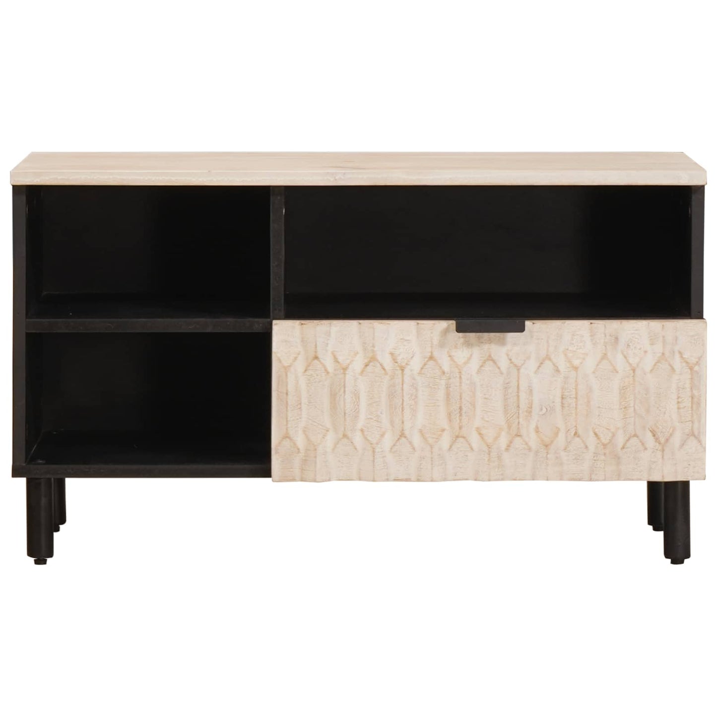 vidaXL Ντουλάπι TV με ράφι Λευκό Φινίρισμα Καθαρισμού 80 x 33 x 46 εκ