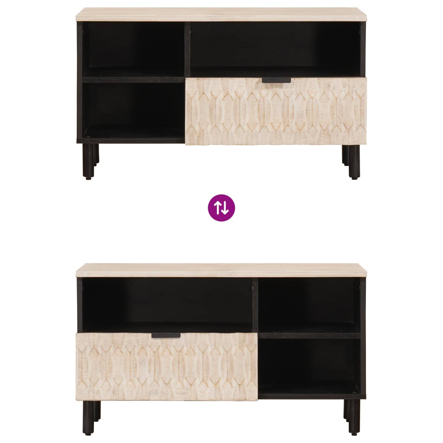 vidaXL Ντουλάπι TV με ράφι Λευκό Φινίρισμα Καθαρισμού 80 x 33 x 46 εκ