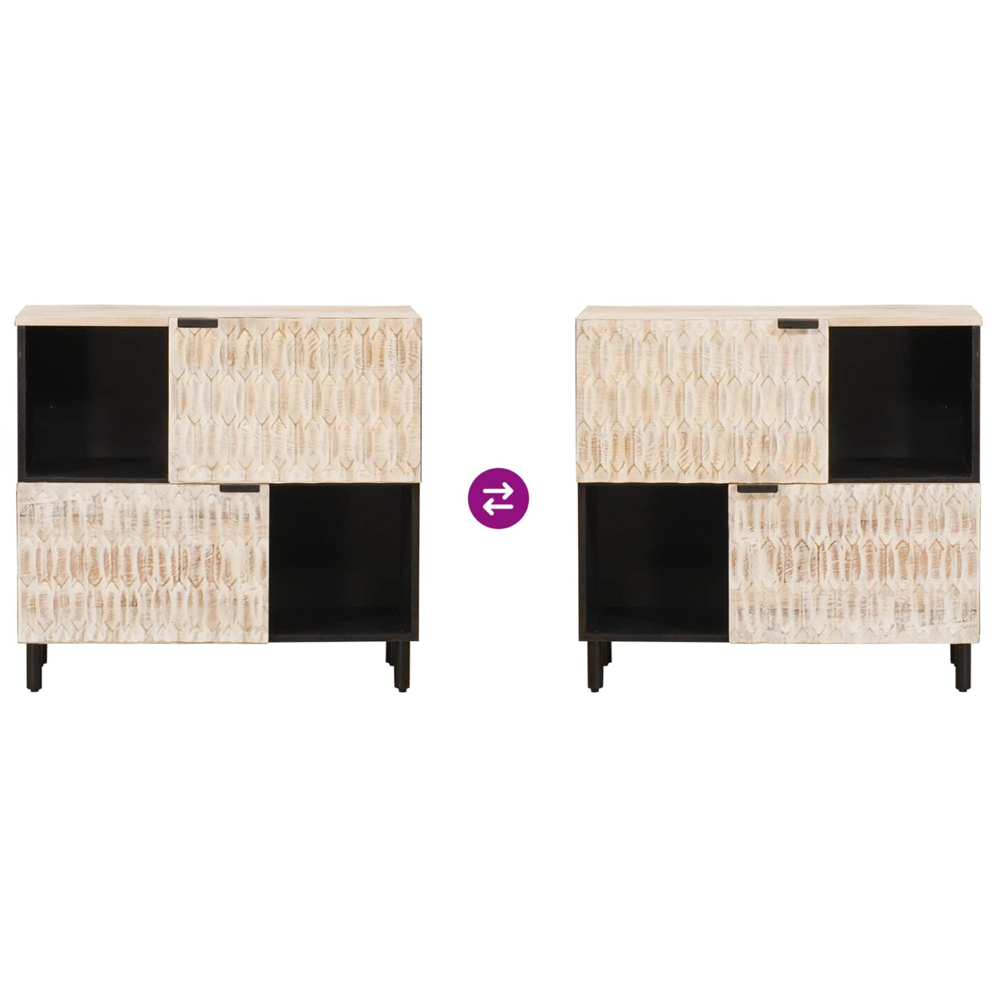 vidaXL Πλαϊνό γραφείο Λευκό Φινίρισμα Καθαρισμού 80 x 33 x 75 εκ