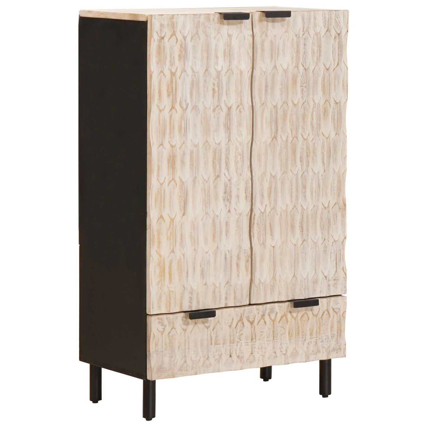 vidaXL Highboard με πόρτα Λευκό Φινίρισμα Καθαρισμού 60 x 33 x 100 εκ.