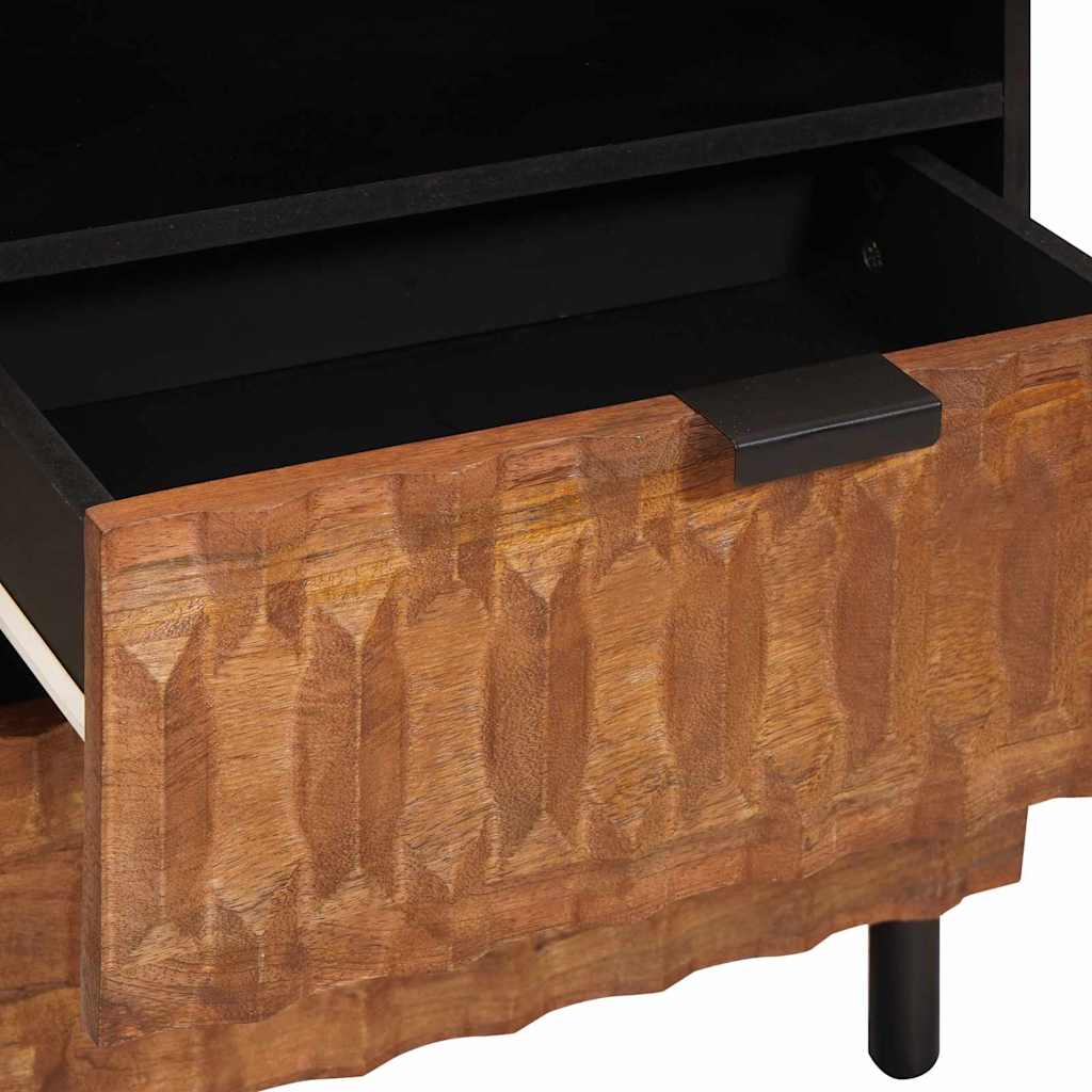 vidaXL Κομοδίνο με συρτάρι Καφέ 50 x 33 x 60 εκ Στερεό ξύλο μάνγκο