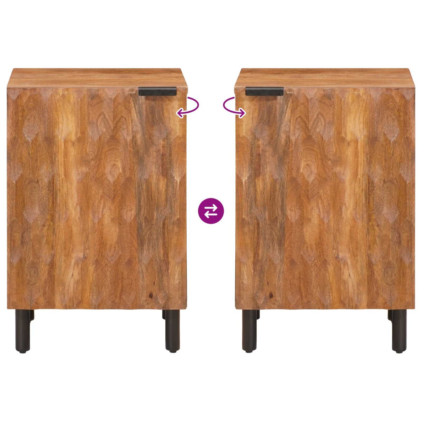 vidaXL Ντουλάπι Μπάνιου Καφέ 38 x 33 x 58 εκ. Στερεό ξύλο μάνγκο