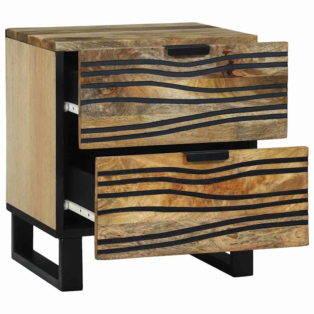 vidaXL Κομοδίνο με συρτάρι Καφέ 40 x 33 x 46 εκ. Μασίφ ξύλο μάνγκο