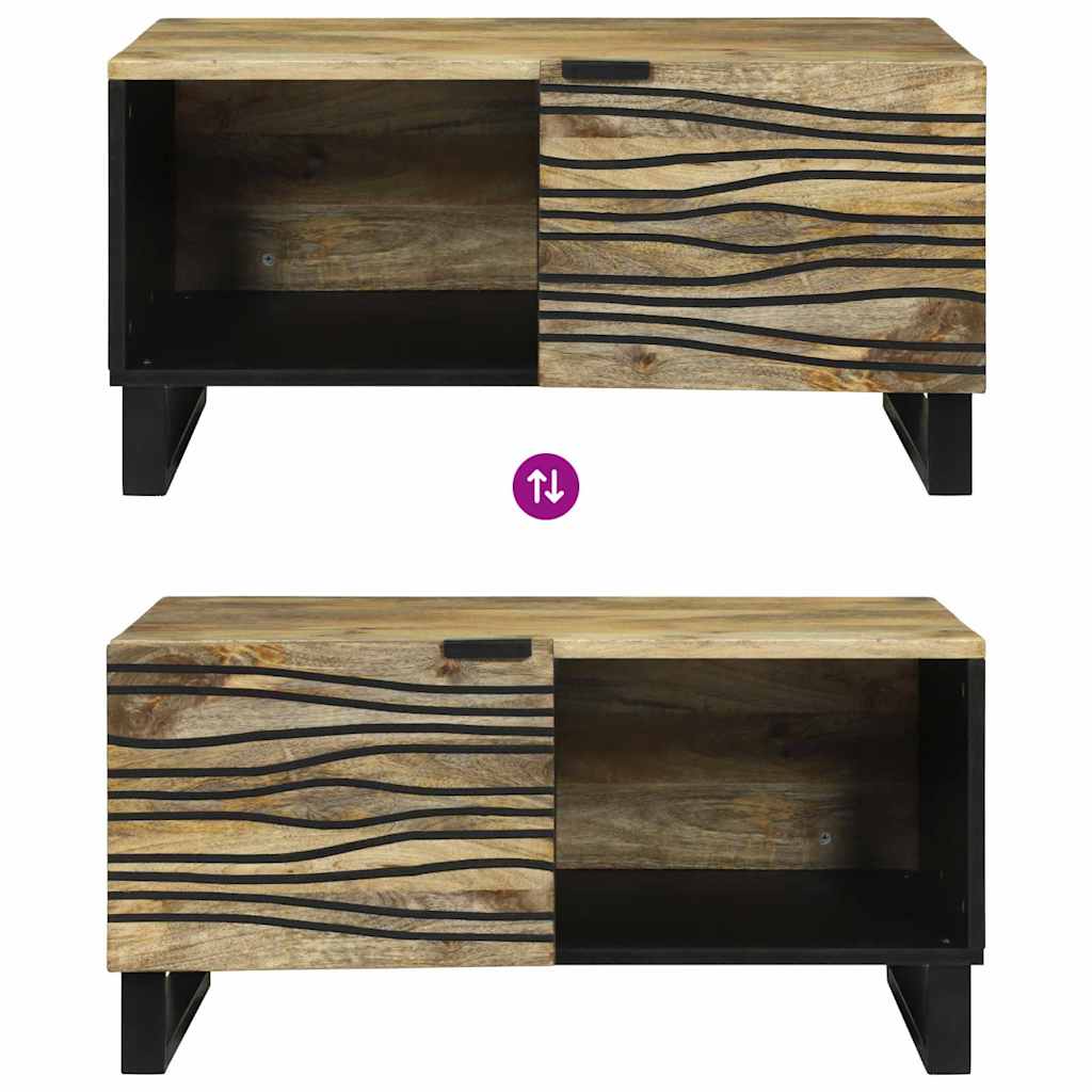 vidaXL Τραπεζάκι σαλονιού Καφέ και Μαύρο 80 x 50 x 40 cm