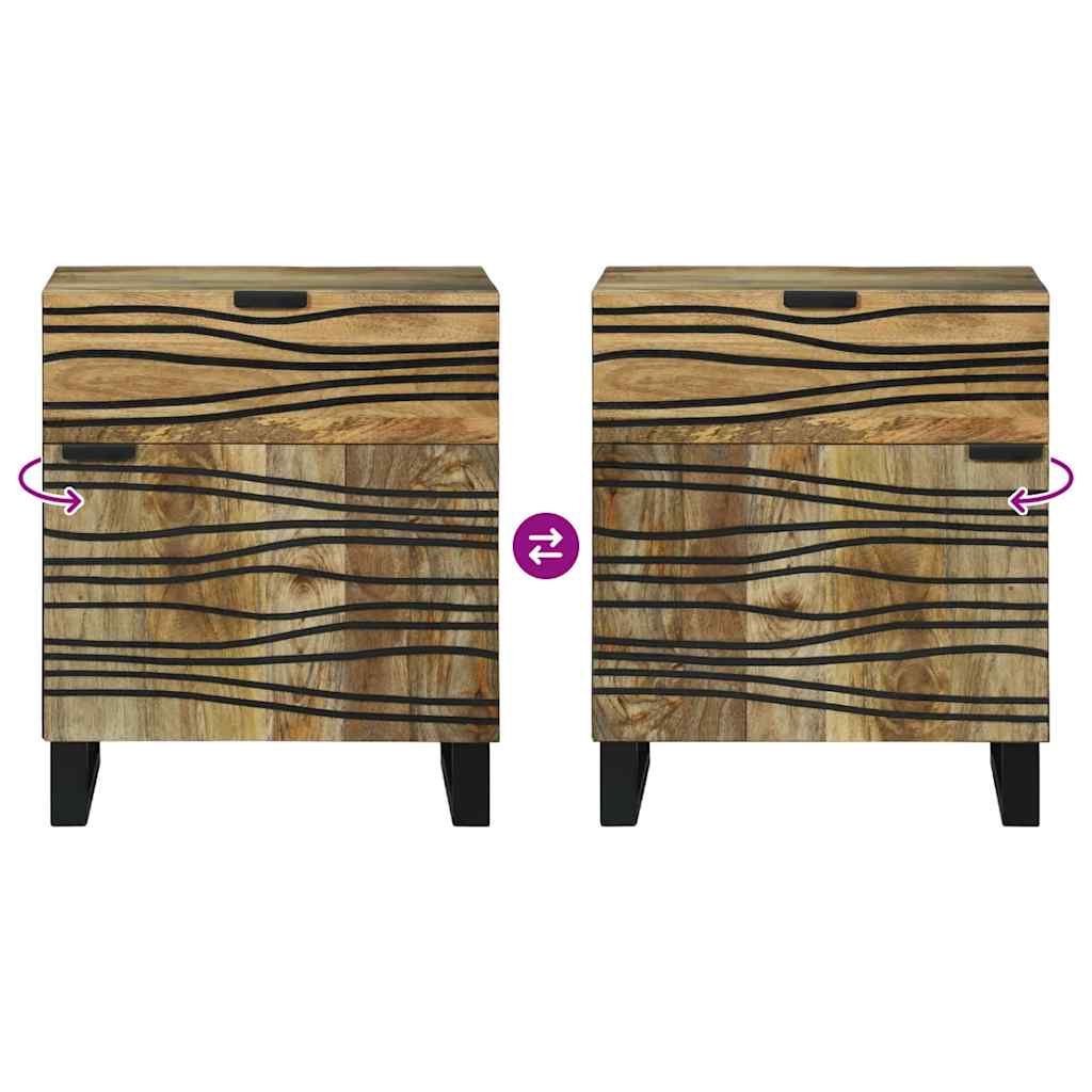 vidaXL Κομοδίνο με συρτάρι Καφέ 50 x 33 x 60 εκ Μασίφ ξύλο μάνγκο