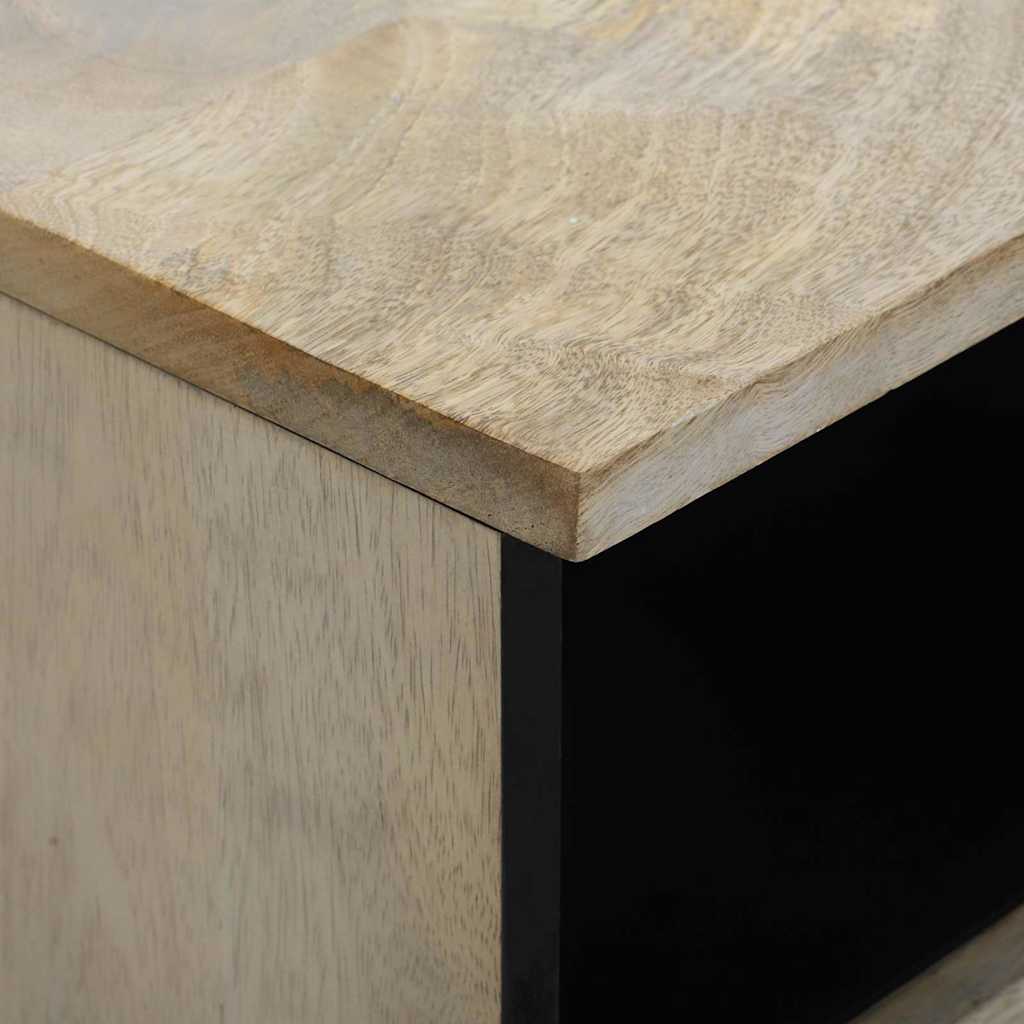 vidaXL Κομοδίνο με συρτάρι 2 pcs Λευκό και μαύρο 40 x 33 x 46 εκ.