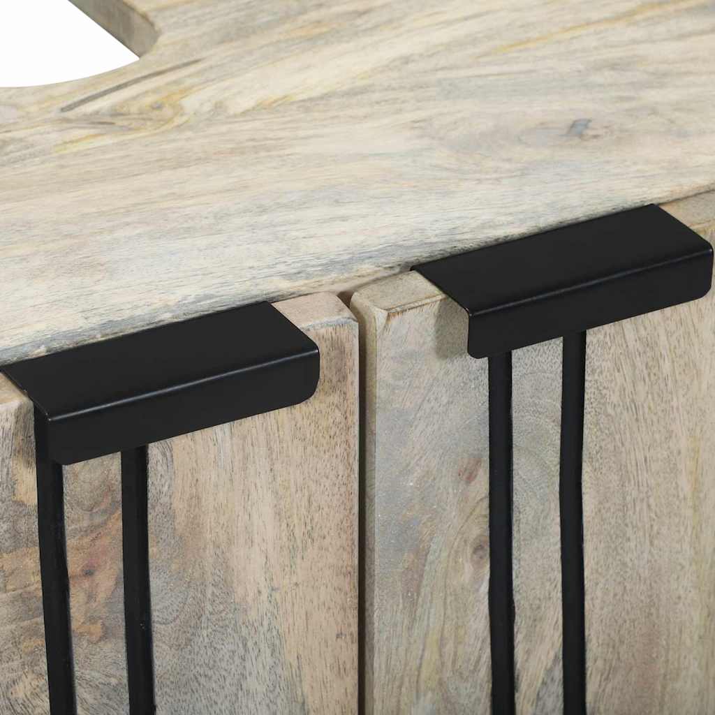 vidaXL Ντουλάπι νιπτήρα με ράφι με αποθήκευση με πόρτα Καφέ, Μαύρο 62 x 33 x 58 εκ.