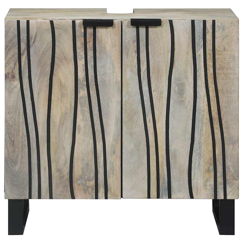 vidaXL Ντουλάπι νιπτήρα με ράφι με αποθήκευση με πόρτα Καφέ, Μαύρο 62 x 33 x 58 εκ.