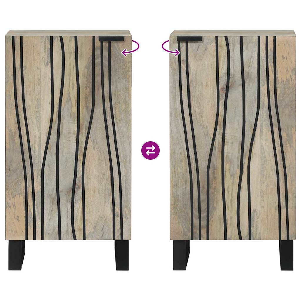 vidaXL Πλαϊνό γραφείο Λευκό 40 x 33 x 75 εκ. Μασίφ ξύλο μάνγκο