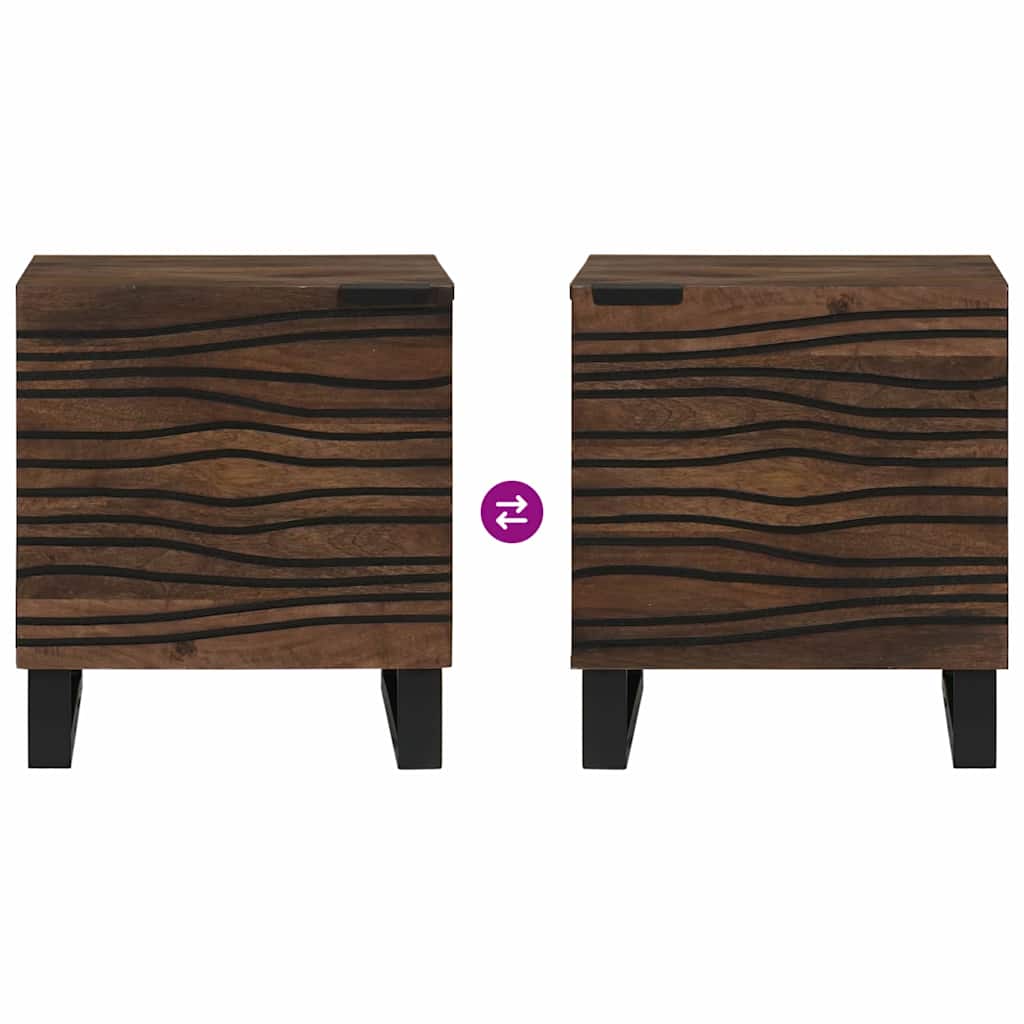 vidaXL Κομοδίνο Καρυδιά 40 x 33 x 46 εκ. Μασίφ ξύλο ακακίας