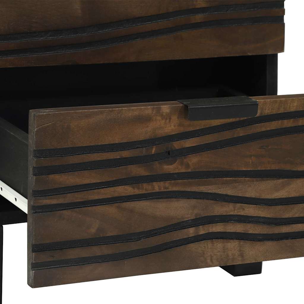 vidaXL Κομοδίνο 2 pcs Καρυδιά 40 x 33 x 46 εκ. Μασίφ ξύλο μάνγκο