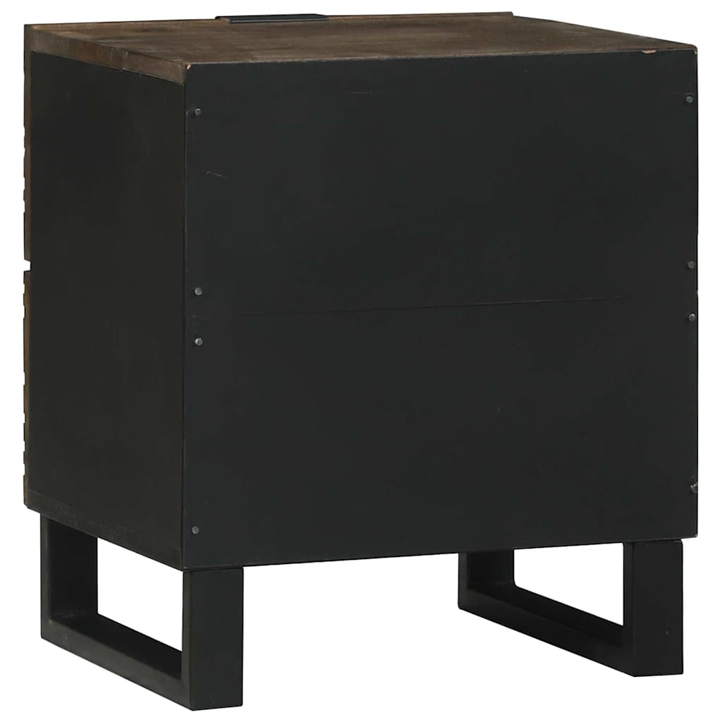 vidaXL Κομοδίνο 2 pcs Καρυδιά 40 x 33 x 46 εκ. Μασίφ ξύλο μάνγκο