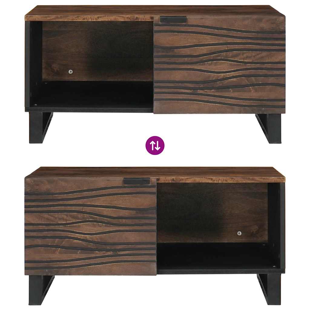 vidaXL Τραπέζι σαλονιού 80 x 50 x 40 cm - Μασίφ ξύλο μάνγκο & επεξεργασμένο ξύλο