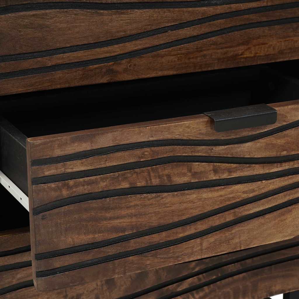 vidaXL Κομοδίνο με συρτάρι Καρυδιά 50 x 33 x 60 εκ Μασίφ ξύλο μάνγκο