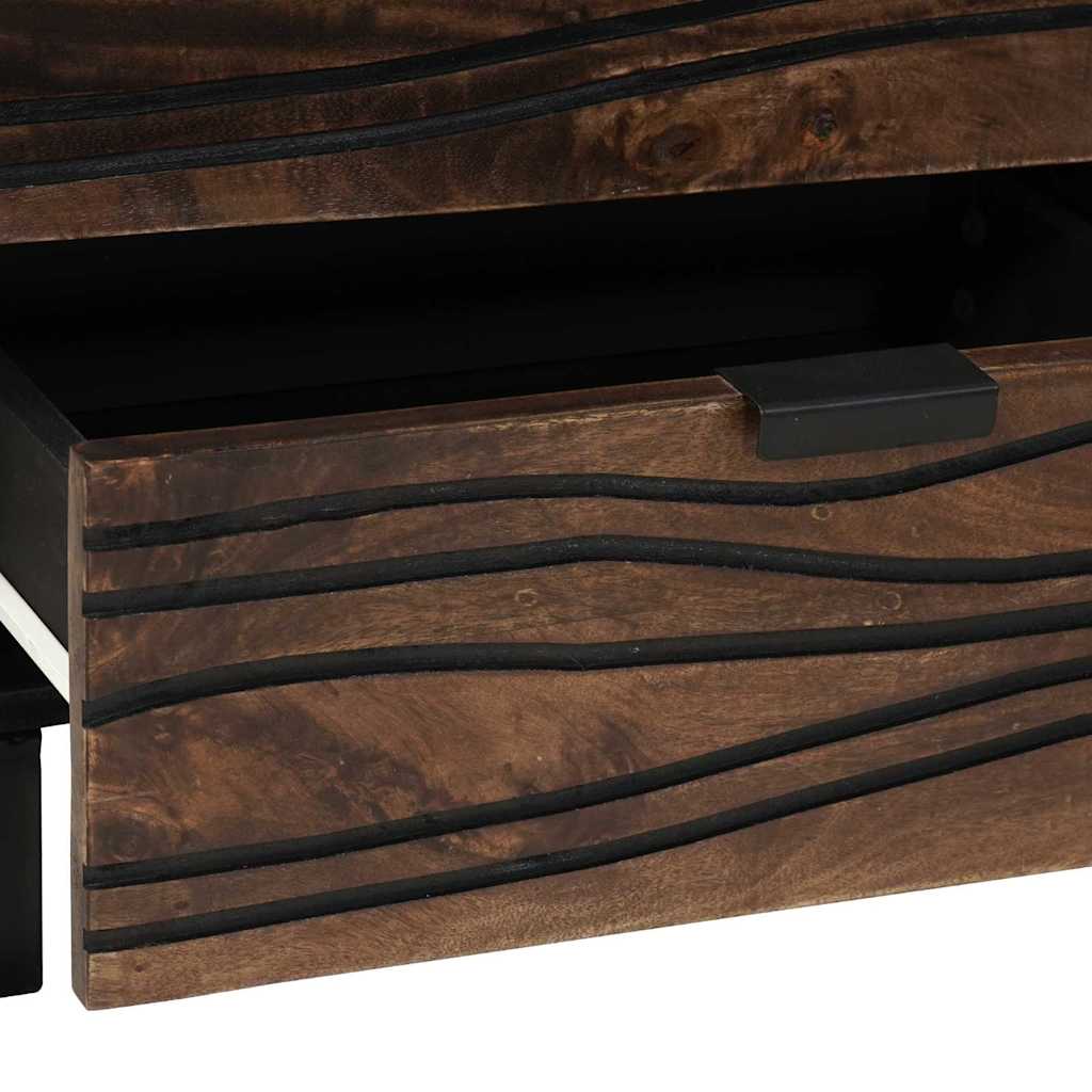 vidaXL Κομοδίνο με συρτάρι Καρυδιά 50 x 33 x 60 εκ Μασίφ ξύλο μάνγκο