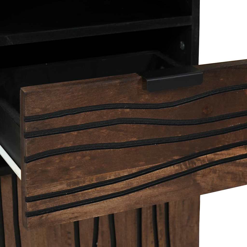 vidaXL Σετ επίπλων μπάνιου με συρτάρι με ράφι Ριγέ με αποθήκευση με πόρτα Καφέ 38 x 33 x 160 εκ.