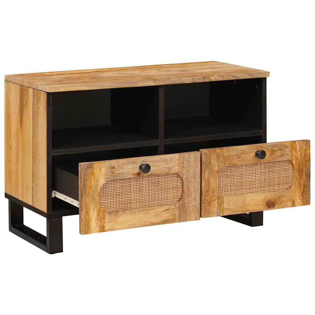 vidaXL Ντουλάπι TV με συρτάρι Καφέ 70 x 33 x 46 εκ Στερεό ξύλο μάνγκο