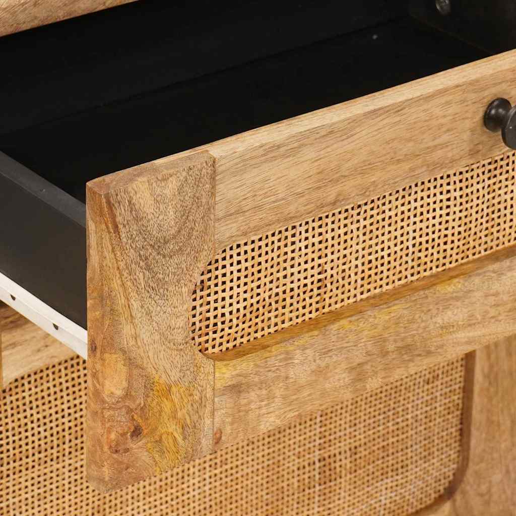 vidaXL Κομοδίνο με συρτάρι Φυσικό 50 x 33 x 60 εκ Στερεό ξύλο μάνγκο