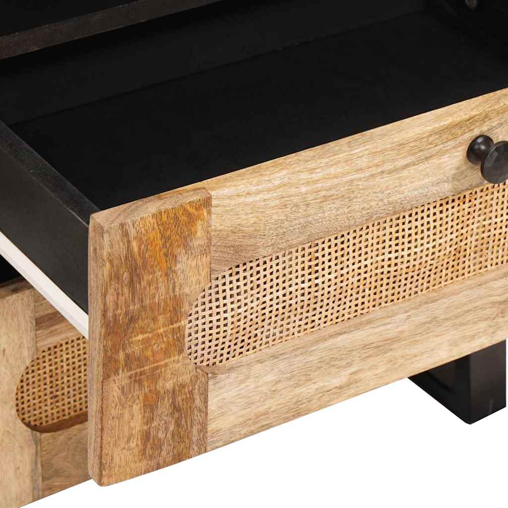vidaXL Κομοδίνο με συρτάρι Φυσικό 50 x 33 x 62 εκ. Στερεό ξύλο μάνγκο