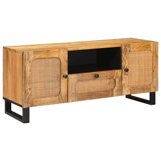vidaXL Ντουλάπι TV με πόρτα Καφέ 105 x 33 x 46 εκ. Στερεό ξύλο μάνγκο