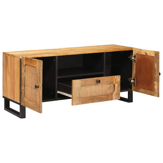 vidaXL Ντουλάπι TV με πόρτα Καφέ 105 x 33 x 46 εκ. Στερεό ξύλο μάνγκο