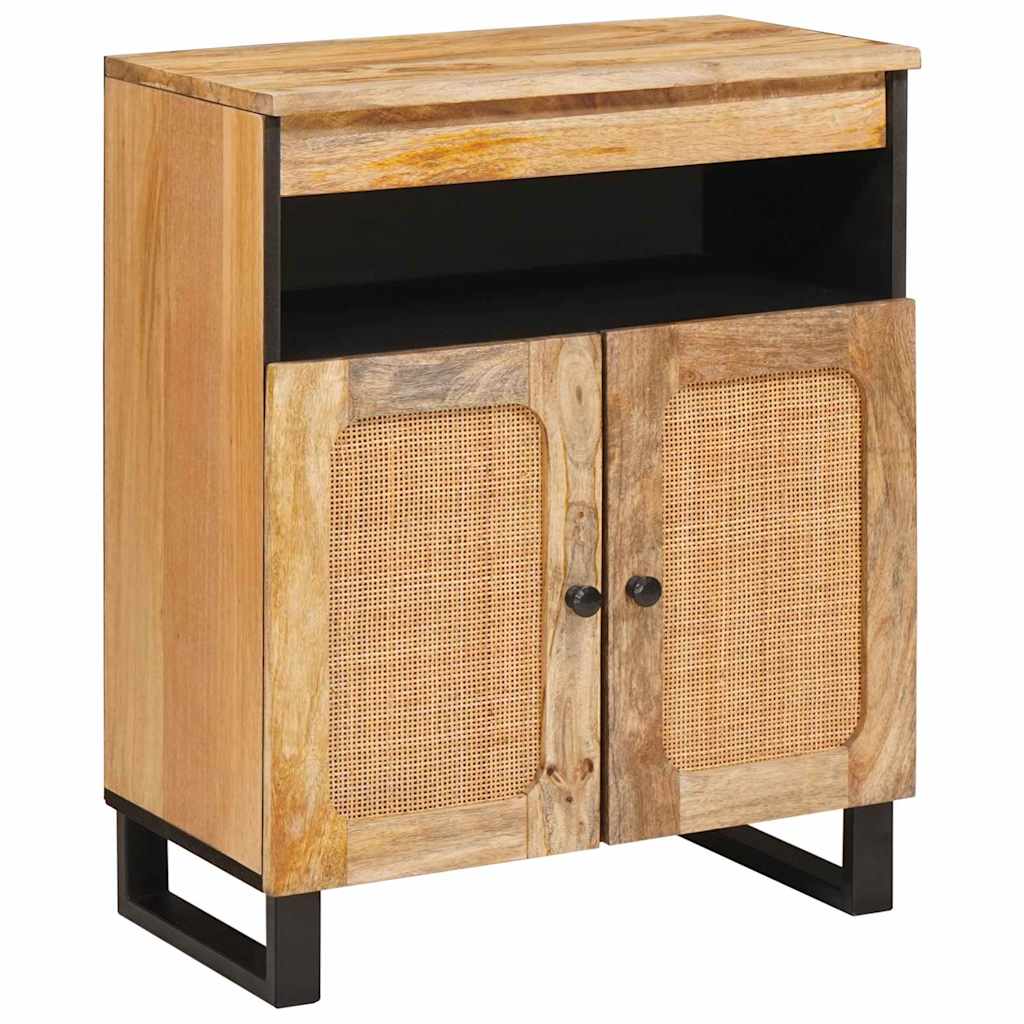 vidaXL Πλαϊνό γραφείο με πόρτα Καφέ 60 x 33 x 75 cm Στερεό ξύλο μάνγκο