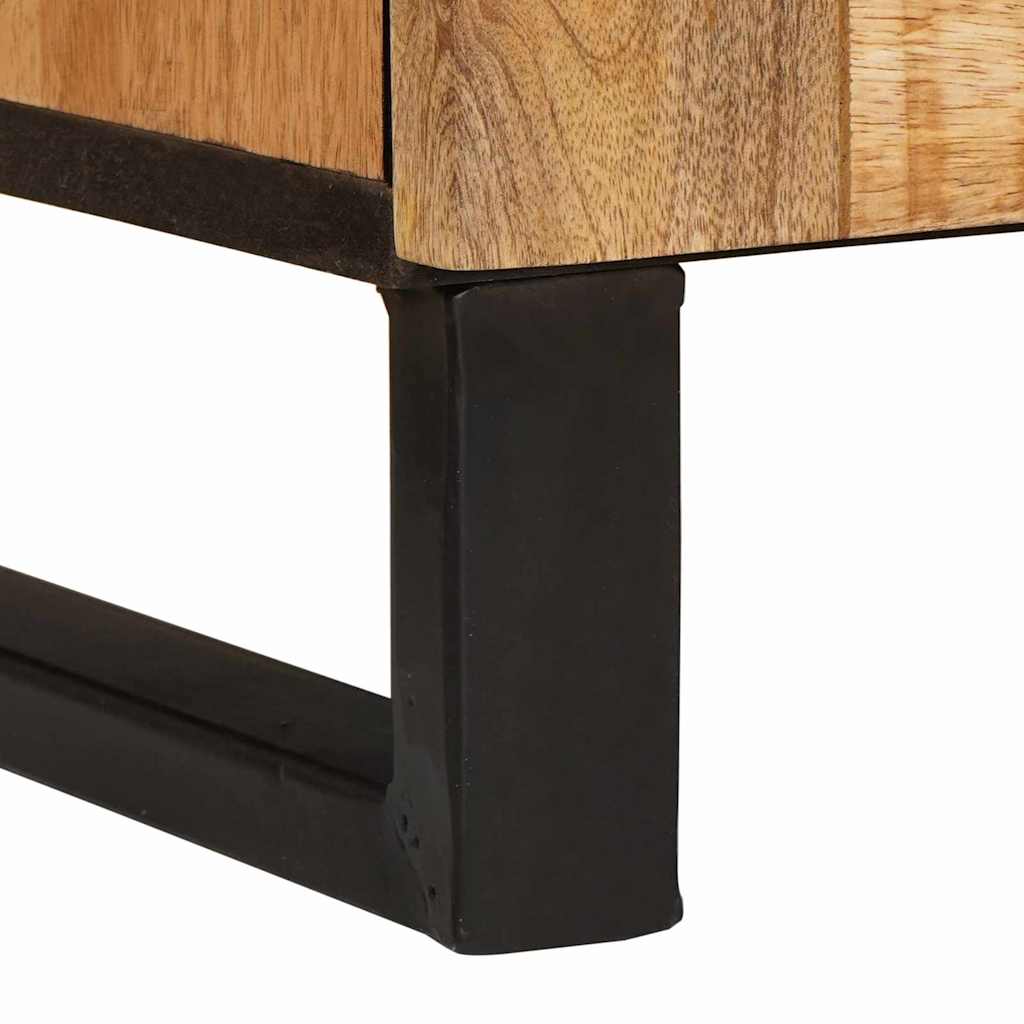 vidaXL Πλαϊνό γραφείο με πόρτα Καφέ 60 x 33 x 75 cm Στερεό ξύλο μάνγκο