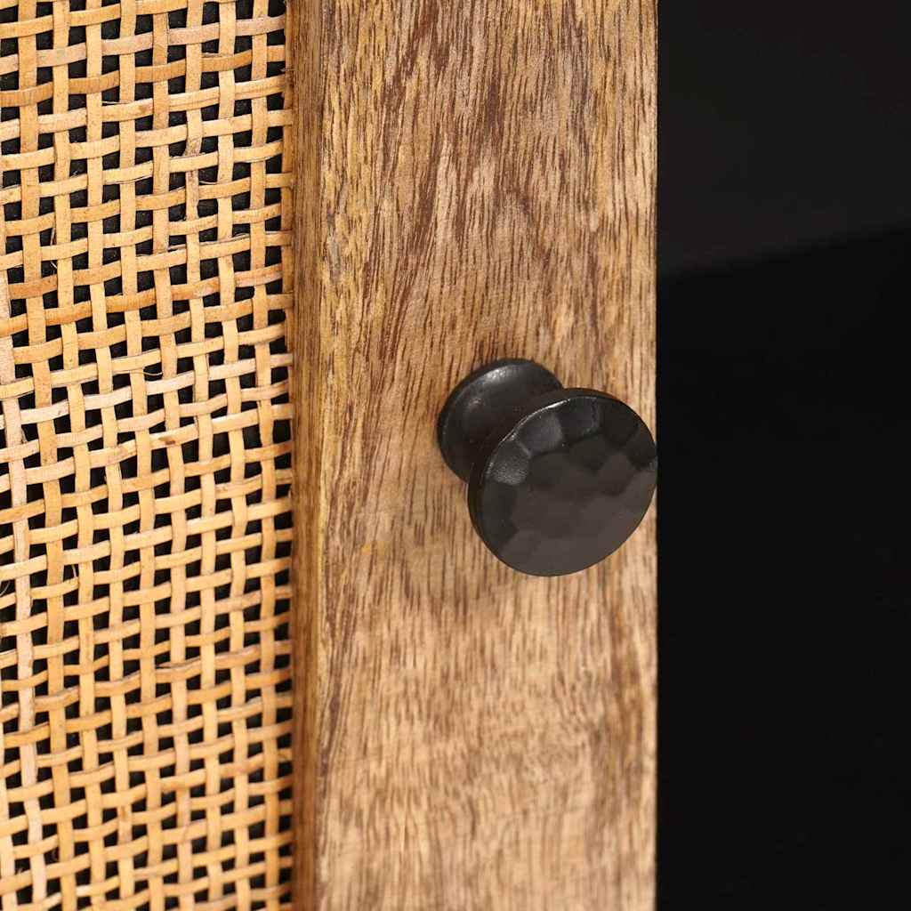 vidaXL Πλαϊνό γραφείο με πόρτα Καφέ 80 x 33 x 75 εκ Στερεό ξύλο μάνγκο